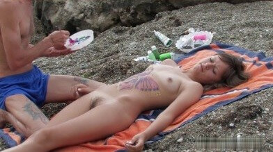 Naked body art on the beach Full HD video - People who practice naturism value naturalness and simplicity