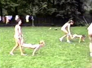 A nudist gathering at the stadium and sports - Nudism teaches you to appreciate the present