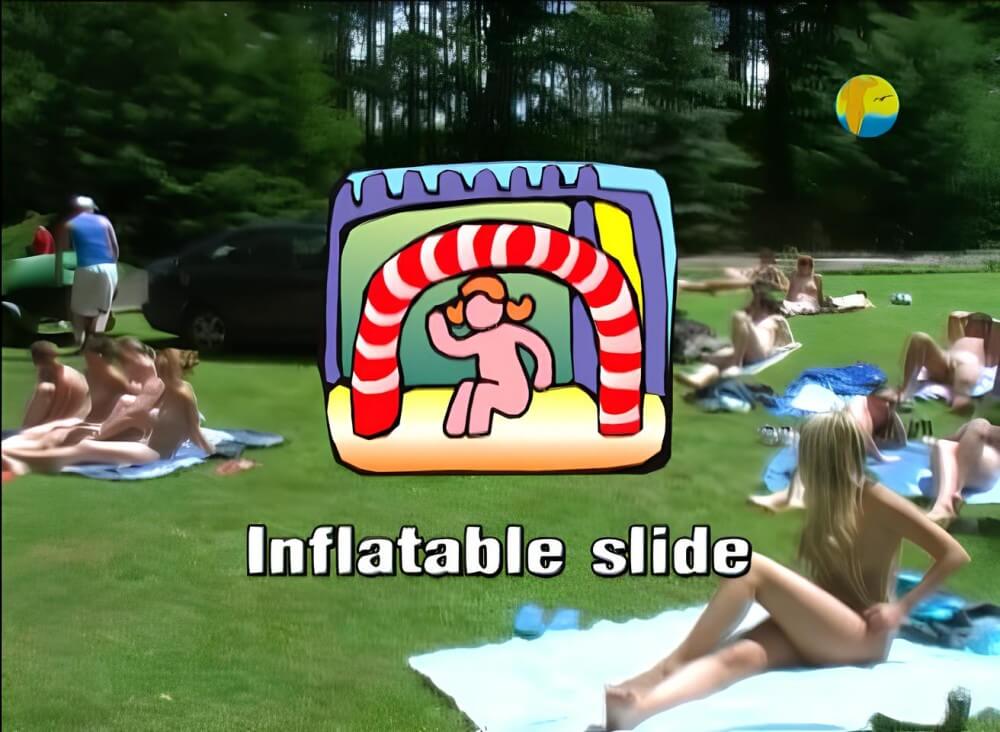 Naturist: Freedom: Inflatable Slide - Respect for one another and for the natural world are key principles of nudism and naturism