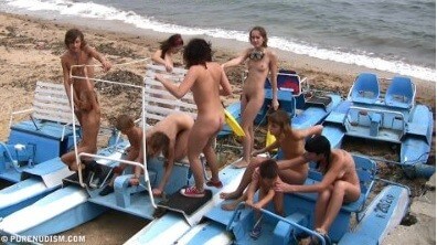 A group of naturists at sea - Clothing is also a mask for a nudist