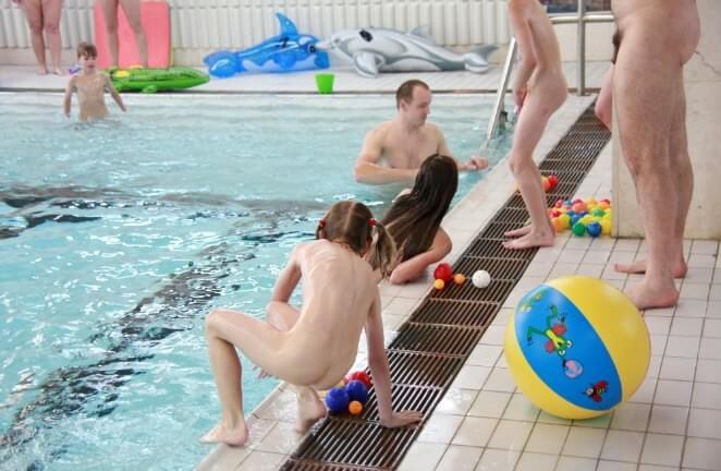 Nude family in the pool photos - The practice of nudism fosters trust and honesty