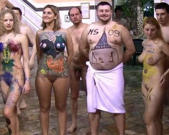 AquaPark Pageant Night Full HD video - People in a State of Complete Nudity